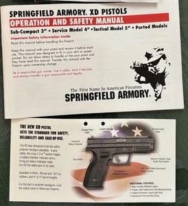 Springfield Armory XD Pistols 9mm Operation And Safety Manual Paper - Picture 1 of 5