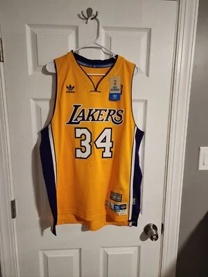 Camiseta Adidas Lakers Shaquille O'Neal Soul Swingman Clásica Madera Dura Talla Grande  Foto 1 de 3