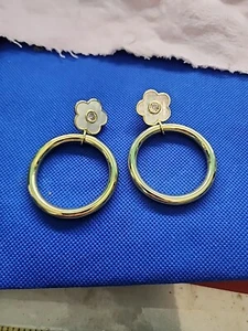 Asha By Ashley McCormick Boboli Hoop Dangle Earrings Cz - Picture 1 of 7