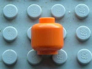 Tete LEGO orange minifig head Blocked Open Stud 3626b / Set 4750 4754 4485 - Picture 1 of 1