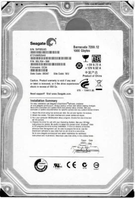 Hard Drive Seagate barracuda 1TB ST31000528AS 7200U/Min 32MB SATA II 3.5'' Inch - Image 1 of 4