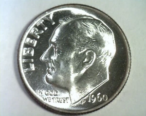 1960 ROOSEVELT DIME CHOICE UNCIRCULATED CH. UNC NICE ORIGINAL COIN FAST 99c SHIP - Picture 1 of 2