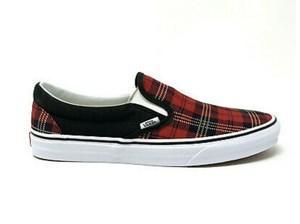 red checkered vans black