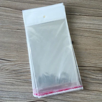 OPP Clear Plastic Self Seal Adhesive Packaging Bags Poly Pouch With Hang Hole - Image 1 of 2