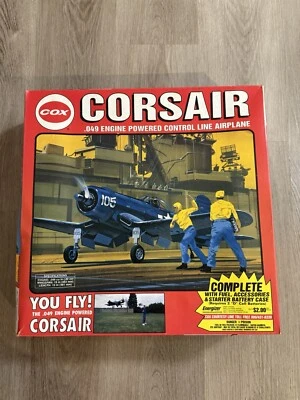 Vintage Cox #9000 Corsair .049 Gas Powered Control Line Airplane w/Box - Image 1 of 4