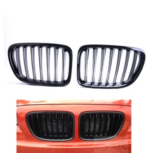 Gloss Black For BMW E84 X1 M Kidney Sport Hood Grill SUV 10-15 LH&RH Set - Picture 1 of 5