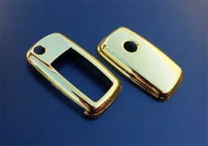 Klapp Schlüssel Fernbedienung ab 11/2009- für VW Key Cover Gehäuse Gold Look - Bild 1 von 4