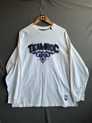 Sudadera Rocawear Team Roc para hombre XL blanca ropa de calle Y2K clásica deportes hip hop Foto 1 de 4