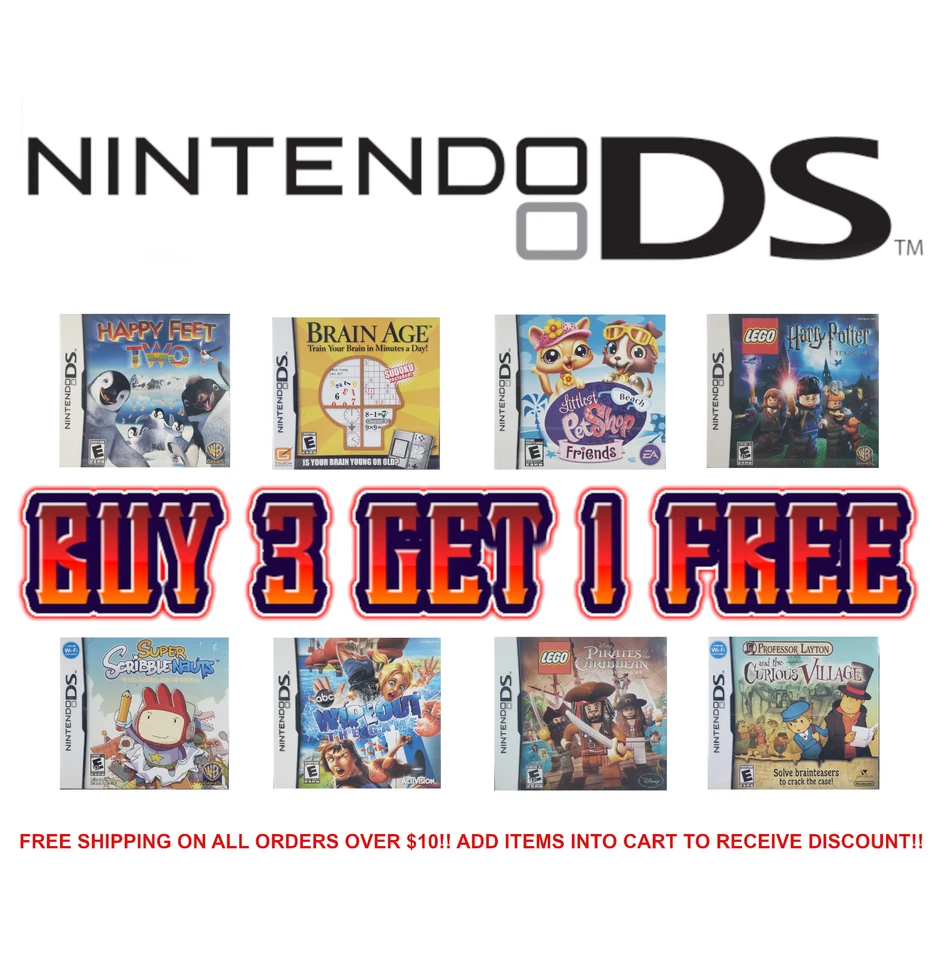 Nintendo DS Game Lot | Buy 3 Get 1 Free | Free Ship $25+ | Cleaned & Tested - Image 1 of 1
