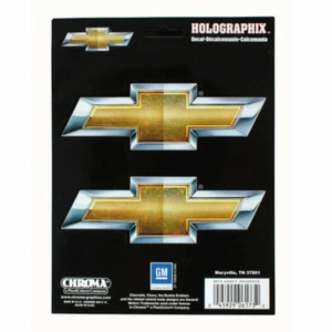 Chevrolet Chevy Bowtie Logo Holografik Glitzer Aufkleber Sticker Decal 2 Stück - Picture 1 of 1