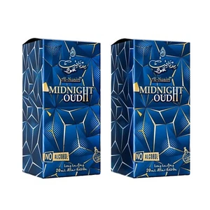 Al-Nuaim Attar Midnight Oudh, 20ml Alcohol Free Perfume Oil For Men (Pack of 2) - Picture 1 of 3