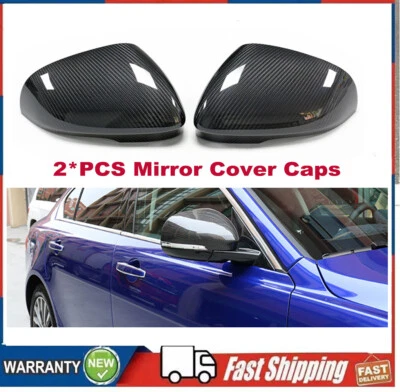 Cubierta de espejo retrovisor lateral exterior de reemplazo de fibra de carbono para Jaguar XE XF XK XJ I-PACE Foto 1 de 4