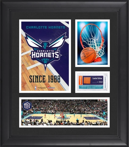 Charlotte Hornets Framed 15x17 Collage w/Team-Used Ball-LE of 250 Cover