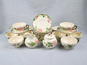 Franciscan Desert Rose: Sugar Bowl & Lid, Creamer, 12 Cups, 12 Saucers - Picture 1 of 24
