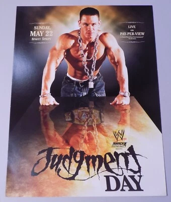 Póster 22 de mayo de 2005 Judgement Day Smack Down John Cena WWE 12x16 lucha libre de 2 caras Foto 1 de 2