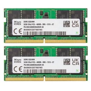 New Hynix 64GB (2X32GB) DDR5 4800MHz PC5-38400 SODIMM Memory Ram HMCG88MEBSA092N - Picture 1 of 5