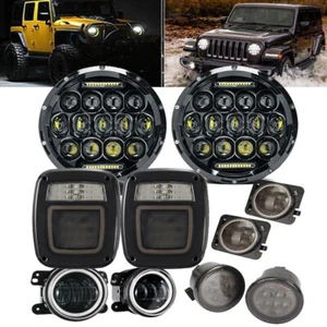 7" LED Headlights+LED Tail Light Bumper Fog Turn Lamp For Jeep Wrangler JK 07-18 - Picture 1 of 12