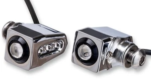 Joker Machine Motorcycle Motorbike Single Rat Eye LED Turn Signals Red / Chrome - Picture 1 of 1