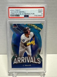 2024 Topps Finest Jackson Merrill/99 llegadas refractor azul RC PSA 9 - Imagen 1 de 2