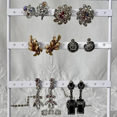 Lot of VTG Clip On Screw Back Earring Sets Franco Judith Black Coro Crystal Onyx - Image 1 of 2