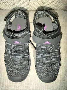 NWT Women's HIGH SIERRA Sandals/Shoes Black Grey Adjustable  Size 7 - Picture 1 of 11