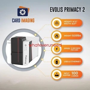 Evolis Primacy 2 Fire Red Single ID Card Printer & Supplies Bundle Badge Machine - Picture 1 of 8