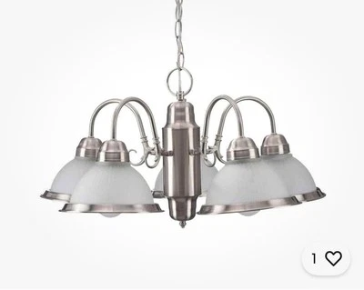 Hampton Bay Tallulah 4-Light White Pendant Hanging Dome Kitchen Pendant Lighting - Image 1 of 4