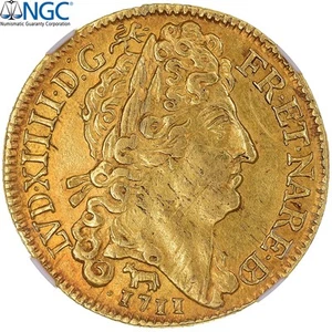 France, Louis XIV, Louis d'or de Béarn au soleil, 1711, Pau, TOP POP, Or, NGC - Picture 1 of 2