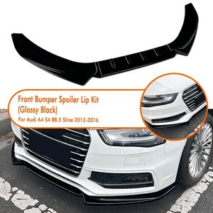 Gloss Black Front Bumper Spoiler Lip Splitter For Audi A4 S4 B8.5 Sline 13-16 14 - Picture 1 of 10