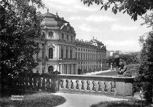 Wurzburg Residenz Schloss Barock Architektur Ansichtskarte Schwarzweiss - Picture 1 of 2