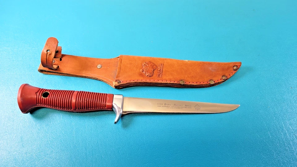 Cuchillo de colección Puma 6362 Puma Mariner Solinen Alemania + funda c. 1974 TR610 Foto 1 de 4
