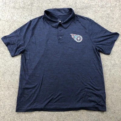 Tennessee Titans Polo Shirt Men XL Blue Embroidered Logo Short Sleeve Majestic - Image 1 of 4