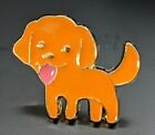 Puppy Dog Colorful Lapel Pin Enamel Orange Pink and Gold Color - New