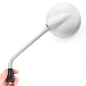 KiWAV Mirrors Steel Roundie White M8 for Universal Motorcycle 50cc-250cc - Picture 1 of 6