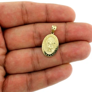 Real 10K Yellow Gold Medium Saint Christopher Pendant, 10KT Charm, Men Women - Picture 1 of 7