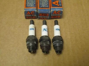 3 Vintage AC 104 Spark Plugs 10MM thread 5/8” hex 17-P-5335 A-311992 NOS! - Picture 1 of 3