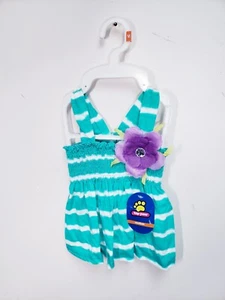 Top Paw Pet's Dress -Green White M - Picture 1 of 4