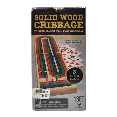 Cribbage Set Cardinal Industries Deluxe High Quality Solid Wood Folding - Image 1 of 4