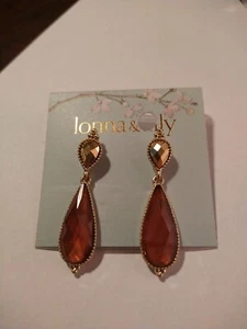 lonna & lilly Gold-Tone Stone Double Drop Earrings Rose Retail $24 - Picture 1 of 2