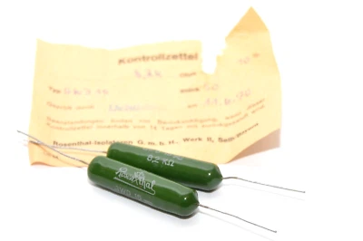 2x Vintage Leistungs-Widerstand von Rosenthal Typ GWD15, 8.2 kOhm / 15 Watt, NOS - Bild 1 von 4