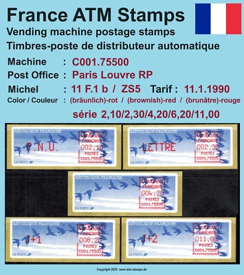 France ATM stamps Michel 11 F.1 b / C001.75500 serie ZS5 ** LSA vending machine - Image 1 of 2