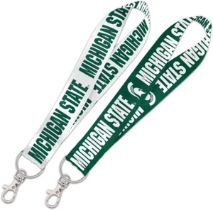 Michigan State Spartans 1" Key Strap Key Chain Keychain ID Lanyard USA SHIPPING - Picture 1 of 1