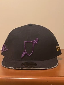 Brand New Grey One 7 1/4 New Era 59Fifty Fitted Hat Black Suede Satin Interior - Picture 1 of 8