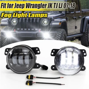 2PCS 4" Inch LED Fog Lights Front Bumper Driving Lamp for Jeep Wrangler JK LJ JL - Picture 1 of 12
