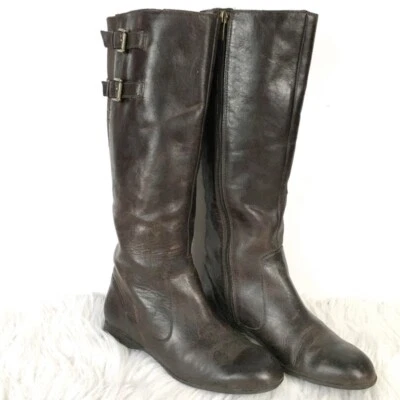Botas de montar Enzo Angiolini Zarynn de cuero marrón 7,5 Foto 1 de 4