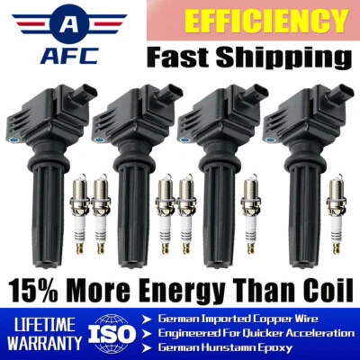 Set of 4 Ignition Coil & Platinum Spark Plug for 2012-2018 Ford Focus UF670 oem Foto 1 de 4