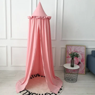 Cama de bebê infantil dossel mosquiteiro cortina princesa capa cama cúpula tenda - Imagem 1 de 4