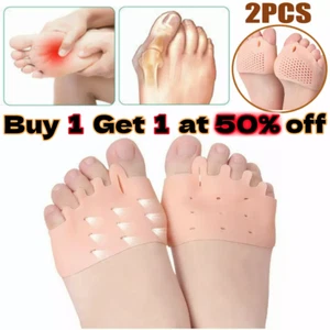 2X Silicone Toe Separator Bunion Corrector Orthotics Straightener Forefoot Pads - Picture 1 of 9