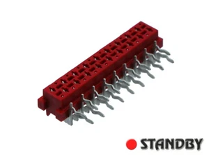 2pcs 18pin THT Female-on-Board Connector Side Entry Micro-MaTch 8-0100400-8 AMP  - Bild 1 von 2