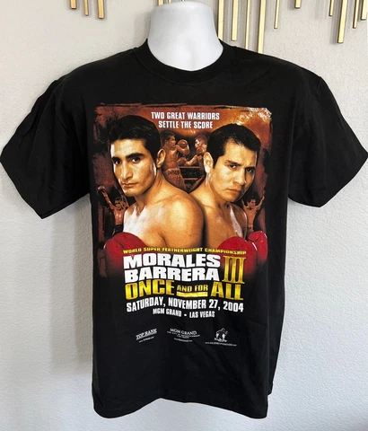 2004 Erik EL TERRIBLE Morales vs Barrera III OFFICIAL Fight T-Shirt Sz XL Boxing Cover